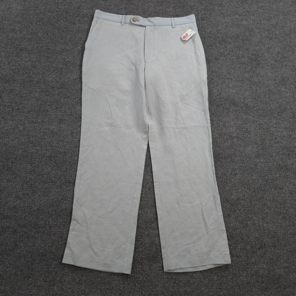Vineyard Vines Pants Mens 34x30 Blue Clubhouse Linen Silk Dress Pants NEW Summer